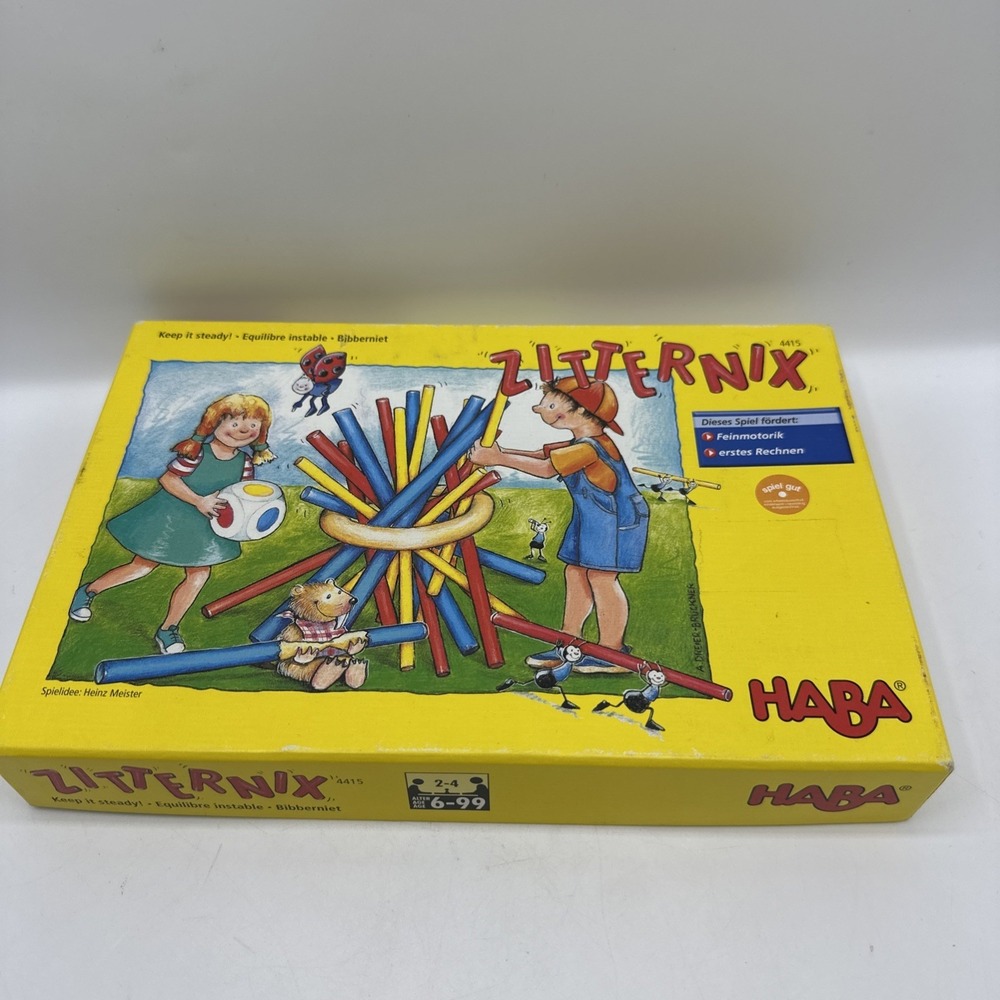 Zitternix Game By Haba Keep It Steady. 2-4 Players Ages 6-99 Complete.